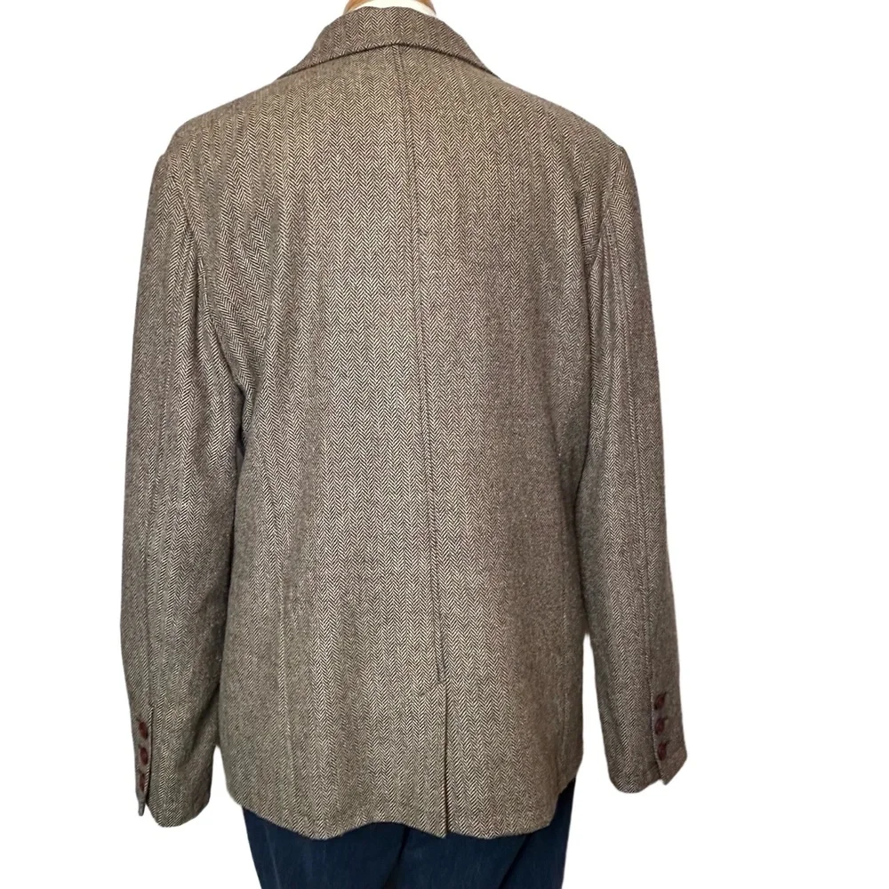 Men’s Fossil XL‎ Brown Two-Button Herringbone Sport Coat Blazer Jacket